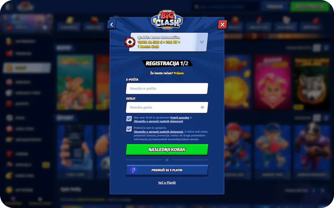 BigClash Casino Registracija